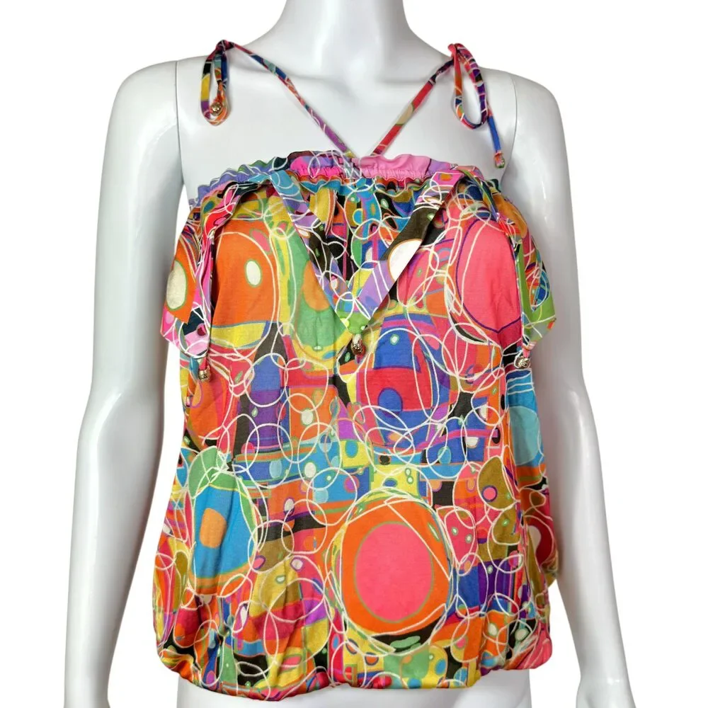Chanel Spring 2008 Multicolor Kaleidoscope Print Halter Cami